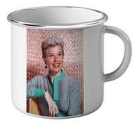 Fabulous Mug en métal émaille Doris Day Actrice 2 Blanc G