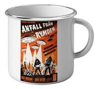 Fabulous Mug en métal émaille Earth vs the Flying Saucers Cinéma Vintage 2 Blanc G