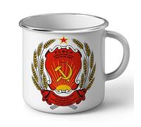 Fabulous Mug en Métal Emaillé Ecusson Partie Communiste URSS Russie Vintage