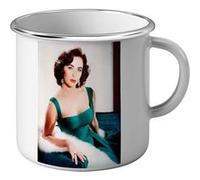 Fabulous Mug en métal émaille Elizabeth Taylor Actrice 1 Blanc G