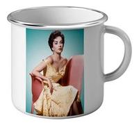 Fabulous Mug en métal émaille Elizabeth Taylor Actrice 6 Blanc G