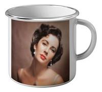 Fabulous Mug en métal émaille Elizabeth Taylor Actrice 9 Blanc G
