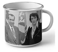 Fabulous Mug en métal émaille Elvis Presley Richard Nixon Maison Blanche Blanc G