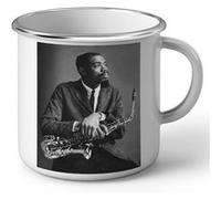 Fabulous Mug en métal émaille Eric Dolphy Saxophone Portrait Blanc G