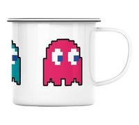 Fabulous Mug en métal émaille Fantomes Pac-Man Pixel Blanc G