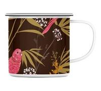 Fabulous Mug en métal émaille Feuille Perroquet Blanc G