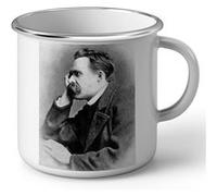 Fabulous Mug en métal émaille Friedrich Nietzsche Philosophe Blanc G