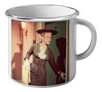 Fabulous Mug en métal émaille Ginger Rogers Veuve Noire Blanc G