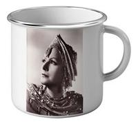 Fabulous Mug en métal émaille Greta Garbo Actrice Blanc G