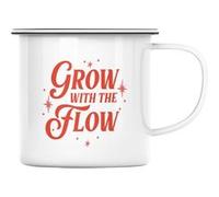 Fabulous Mug en métal émaille Grow with the Flow Blanc G