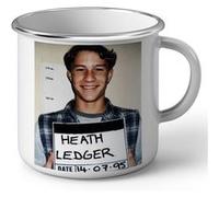 Fabulous Mug en métal émaille Heath Ledger Acteur Joker MugShot Blanc G