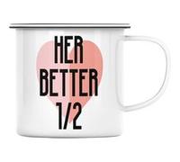 Fabulous Mug en métal émaille Her Better Half Blanc G