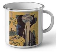 Fabulous Mug en métal émaille Hokusai Estampe Cascade Blanc G