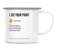 Fabulous Mug en métal émaille I See Your Point Blanc G