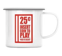 Fabulous Mug en métal émaille Insert Coin to Play Arcade Blanc G