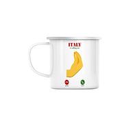 Fabulous Mug en Métal Emaillé Italia Is Calling Me Gestural Stereotype Humor