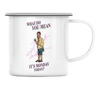 Fabulous Mug en métal émaille It's Monday Today Alcool Blanc G