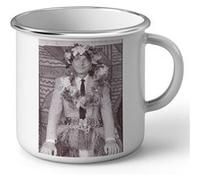 Fabulous Mug en métal émaille Jacques Chirac Fleurs Wallis et Futuna Blanc