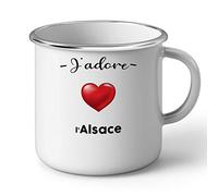 Fabulous Mug en Métal Emaillé J'adore L'Alsace Region de France Strasbourg