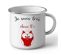 Fabulous Mug en Métal Emaillé Je Suis Tres Chouette Humour Mignon Hibou