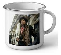 Fabulous Mug en métal émaille Jimi Hendrix 1967 Guitariste Blanc G