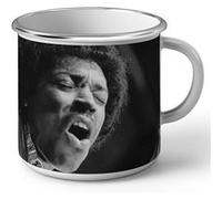 Fabulous Mug en métal émaille Jimi Hendrix 70's Solo de Guitare Blanc G