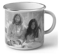 Fabulous Mug en métal émaille John Lennon Yoko Ono Noir & Blanc Blanc G