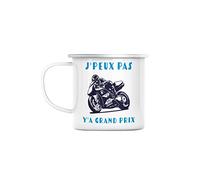Fabulous Mug en Métal Emaillé J'Peux Pas Y'a Grand Prix Moto Course Mécanique GP