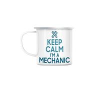 Fabulous Mug en Métal Emaillé Keep Calm I'm a Mechanic Parodie Métier Job Mécanicien