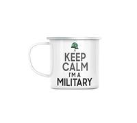 Fabulous Mug en Métal Emaillé Keep Calm I'm a Military Parodie Métier Job Militaire
