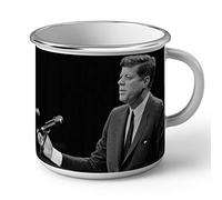 Fabulous Mug en Métal Emaillé Kennedy President Etats-Unis JFK Noir & Blanc USA