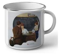 Fabulous Mug en métal émaille Knowledge is Power Peinture Norman Rockwell Blanc G