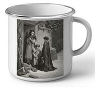 Fabulous Mug en métal émaille La Cigale et La Foumi Fable LaFontaine Gustave Dore Blanc G