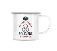 Fabulous Mug en Métal Emaillé La Meilleure Policière du Monde Gendarmerie Justice Police