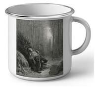 Fabulous Mug en métal émaille La Mort et Le Bucheron Fable LaFontaine Gustave Dore Blanc G