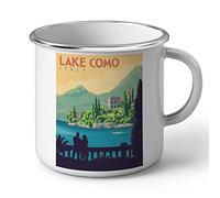 Fabulous Mug en Métal Emaillé Lac de Come Italie Affiche Poster Vintage Voyage Art Deco 30's