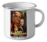 Fabulous Mug en métal émaille Lady Frankenstein Cinéma Vintage Blanc G