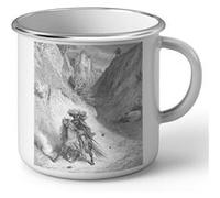 Fabulous Mug en métal émaille Le Lion Et Le Moucheron Fable LaFontaine Gustave Dore Blanc G