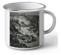 Fabulous Mug en métal émaille Les Animaux Malades Et la Peste Fable LaFontaine Gustave Dore Blanc G