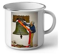 Fabulous Mug en métal émaille Liberty Bell Washignton Norman Rockwell Blanc G