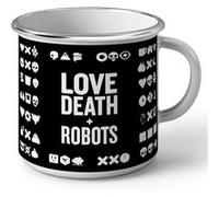 Fabulous Mug en métal émaille Love Death Robots David Fincher Blanc G