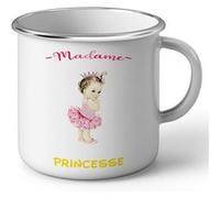 Fabulous Mug en métal émaille Madame Princesse Ballerine Blanc G