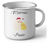 Fabulous Mug en Métal Emaillé Mamie Poule Grand Mere Tendresse Petits Enfants