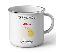 Fabulous Mug en Métal Emaillé Mamie Poule Grand Mere Tendresse Petits Enfants
