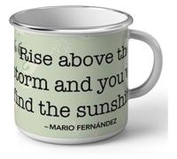Fabulous Mug en métal émaille Mario Fernandez Rise Above Citation Blanc G