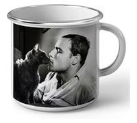Fabulous Mug en métal émaille Marlon Brando Chat Noir Blanc G