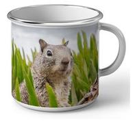 Fabulous Mug en métal émaille Marmotte Dans L'Herbe Blanc G