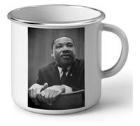 Fabulous Mug en métal émaille Martin Luther King Portrait Vintage Blanc G