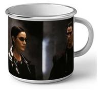 Fabulous Mug en métal émaille Matrix Keanu Reeves Carrie Anne Moss Blanc G