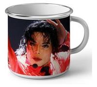 Fabulous Mug en métal émaille Michael Jackson Concert 2002 Chanteur Blanc G